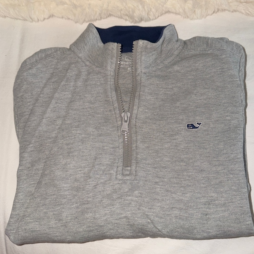 Vineyard Vines Grey Quarterzip- kids medium